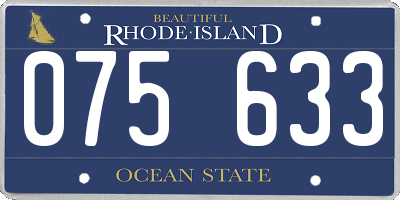 RI license plate 075633