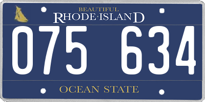 RI license plate 075634