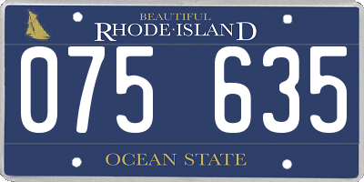 RI license plate 075635