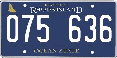 RI license plate 075636