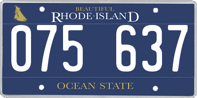 RI license plate 075637