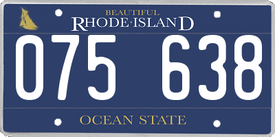 RI license plate 075638