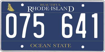 RI license plate 075641
