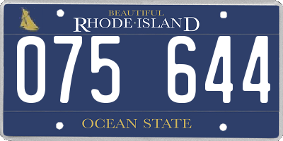 RI license plate 075644