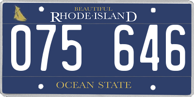 RI license plate 075646