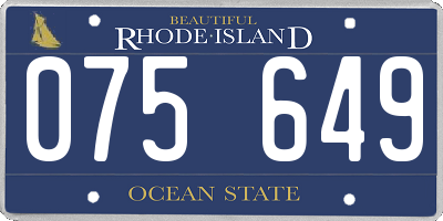 RI license plate 075649
