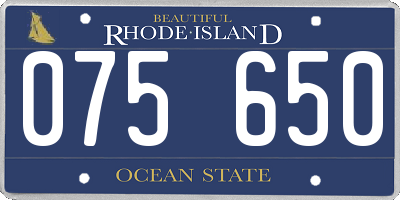 RI license plate 075650