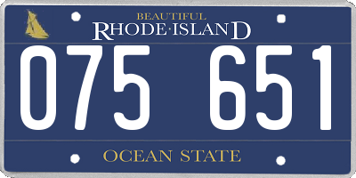 RI license plate 075651