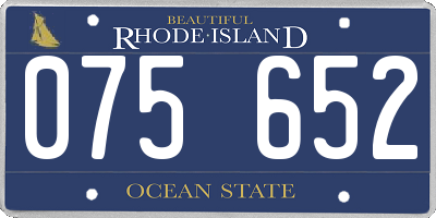 RI license plate 075652