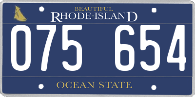 RI license plate 075654