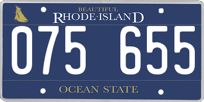 RI license plate 075655