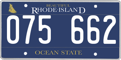 RI license plate 075662