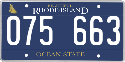 RI license plate 075663