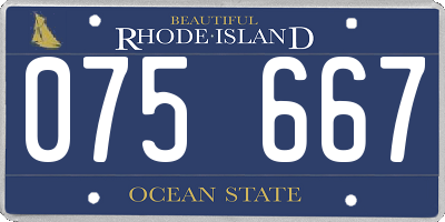 RI license plate 075667