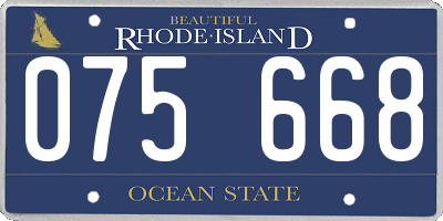 RI license plate 075668