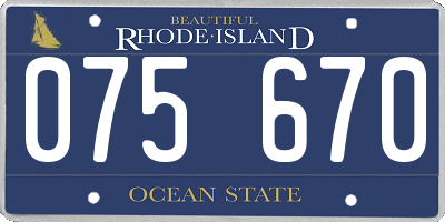 RI license plate 075670