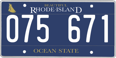 RI license plate 075671