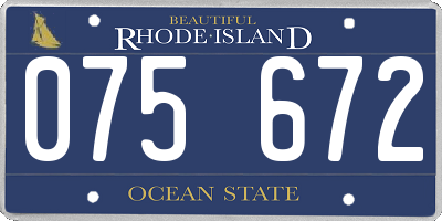 RI license plate 075672