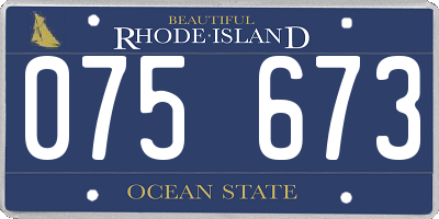 RI license plate 075673