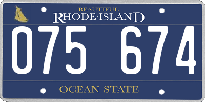 RI license plate 075674
