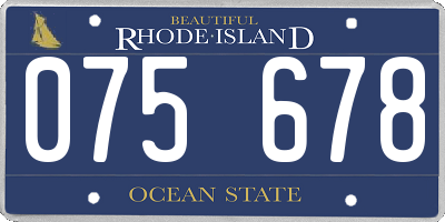 RI license plate 075678