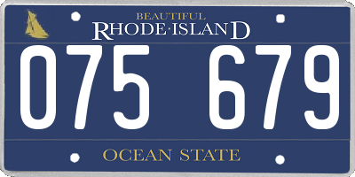 RI license plate 075679