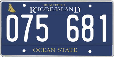 RI license plate 075681