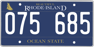 RI license plate 075685