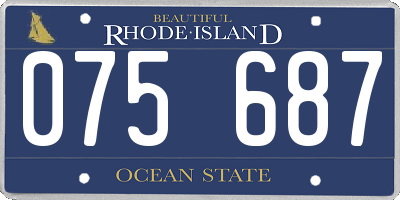 RI license plate 075687