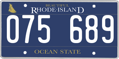 RI license plate 075689