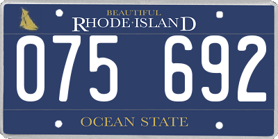 RI license plate 075692
