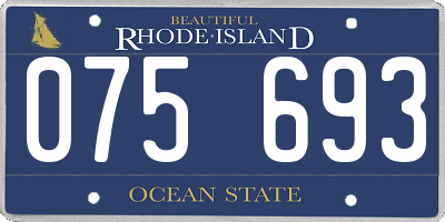 RI license plate 075693