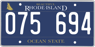 RI license plate 075694