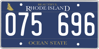RI license plate 075696