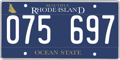 RI license plate 075697