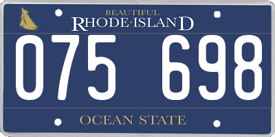 RI license plate 075698