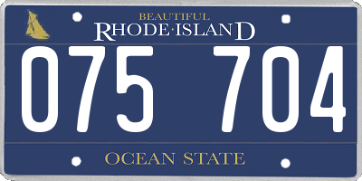 RI license plate 075704