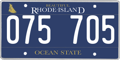 RI license plate 075705