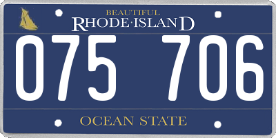 RI license plate 075706