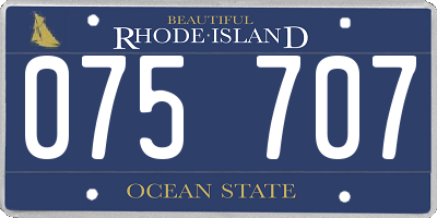 RI license plate 075707