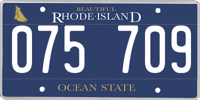 RI license plate 075709