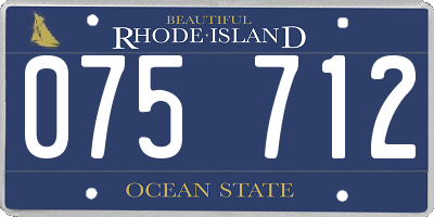 RI license plate 075712
