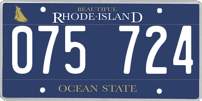 RI license plate 075724