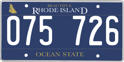 RI license plate 075726