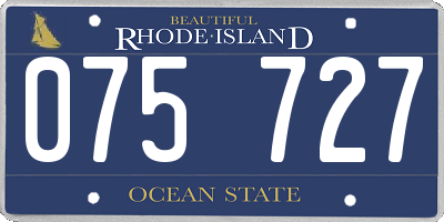 RI license plate 075727