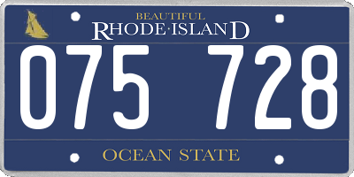 RI license plate 075728