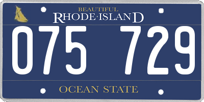 RI license plate 075729