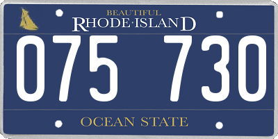 RI license plate 075730