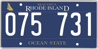 RI license plate 075731