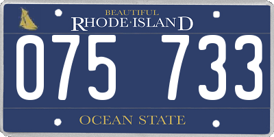RI license plate 075733